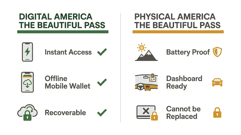 Comparing the core trade-offs between the new digital format and the traditional physical card.