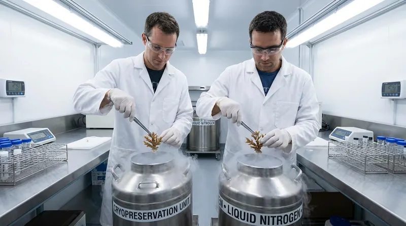Marine biologists are racing to bio-bank coral genetics in liquid nitrogen, shifting efforts from conservation to salvage.