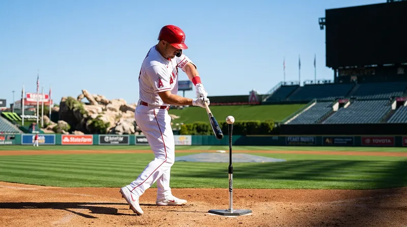 Angels management is optimistic as their star outfielder resumes on-field baseball activities.