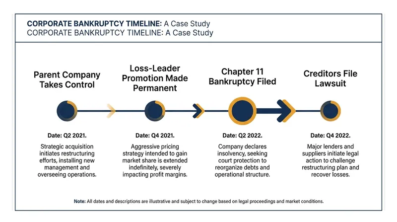 The timeline of Red Lobster's financial collapse and subsequent litigation.
