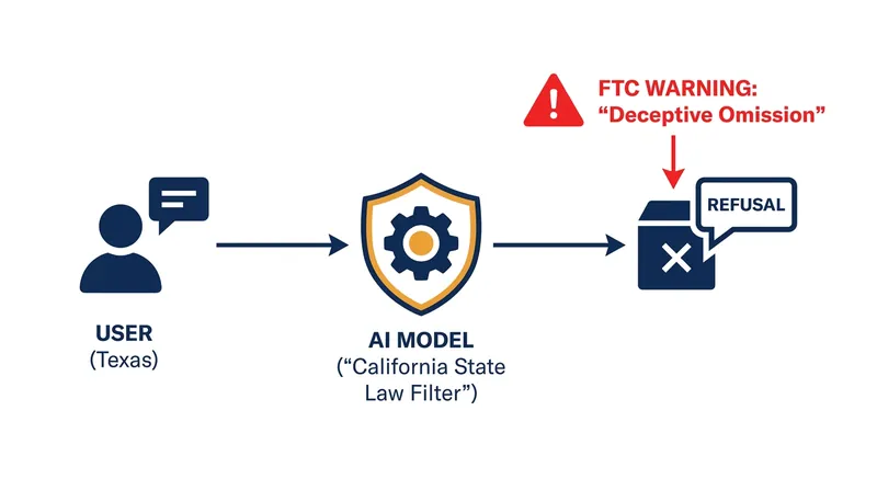 How state-level AI laws trigger federal deception warnings when applied nationwide.