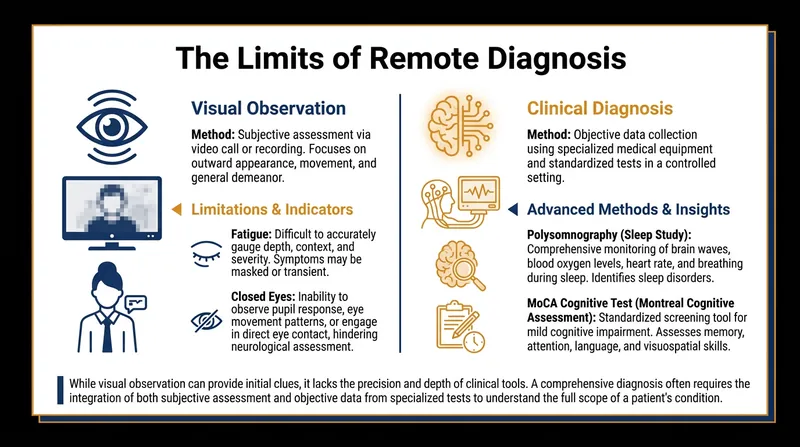 Medical ethics guidelines caution against diagnosing complex sleep disorders without objective physiological testing.