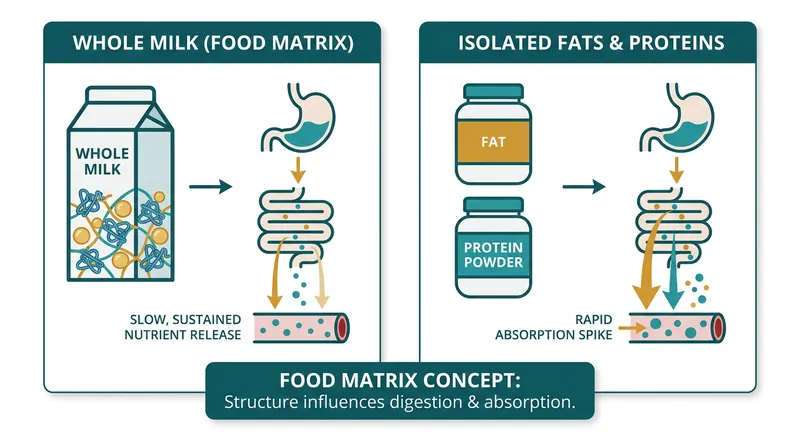 Nutrition science is shifting focus from isolated nutrients to the complex 'food matrix' of whole foods.