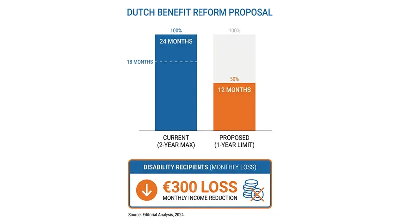 The cabinet's austerity plan would halve the maximum duration of unemployment benefits and reduce long-term disability payouts.