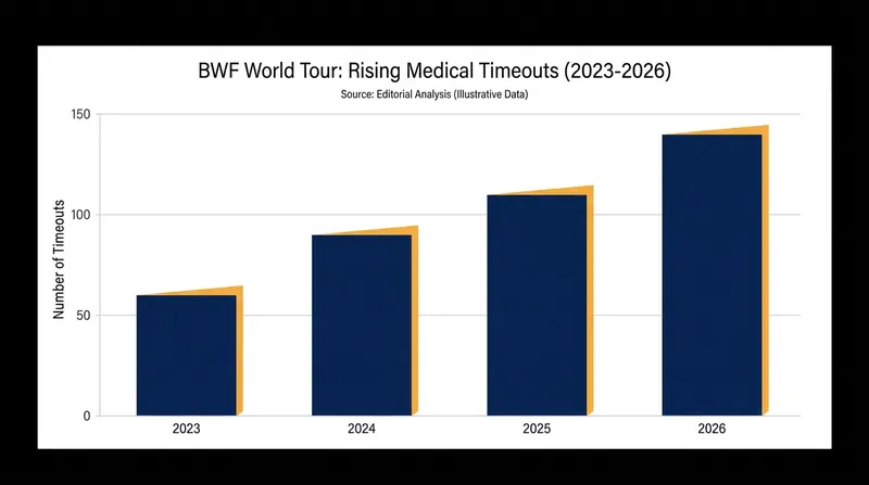 Medical timeouts have steadily increased as the BWF calendar grows more congested.