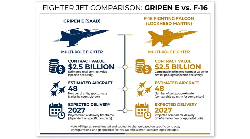 Key figures of the $2.5 billion Ukraine-Sweden Gripen E procurement deal.