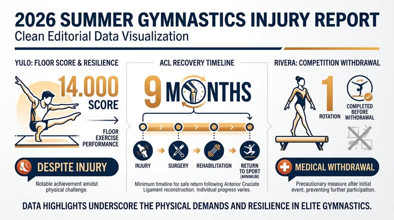 Key figures from the 2026 summer gymnastics injury landscape.