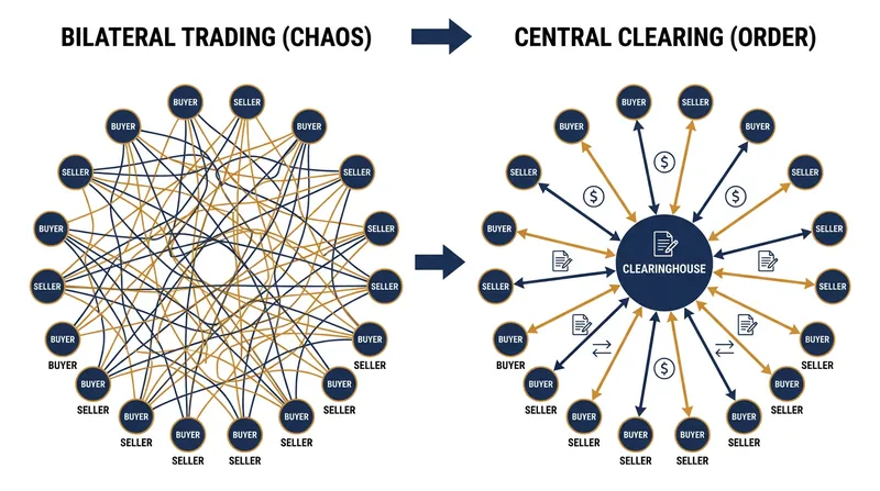 The SEC mandate replaces a web of bilateral trades with a streamlined central clearinghouse to reduce systemic risk.