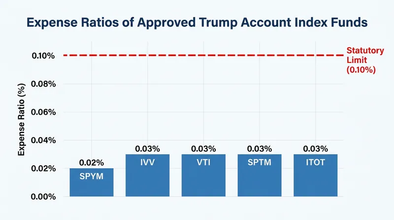 The Treasury's approved index funds all fall well below the program's 0.10% statutory fee cap.