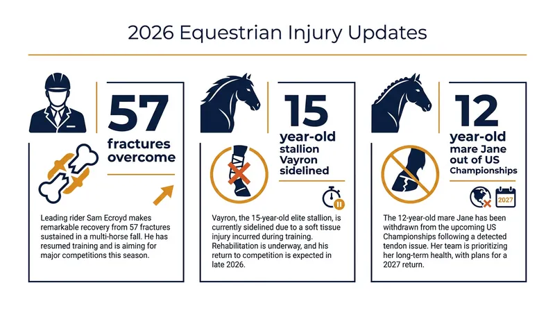 Key injury updates shaping the 2026 FEI summer season.