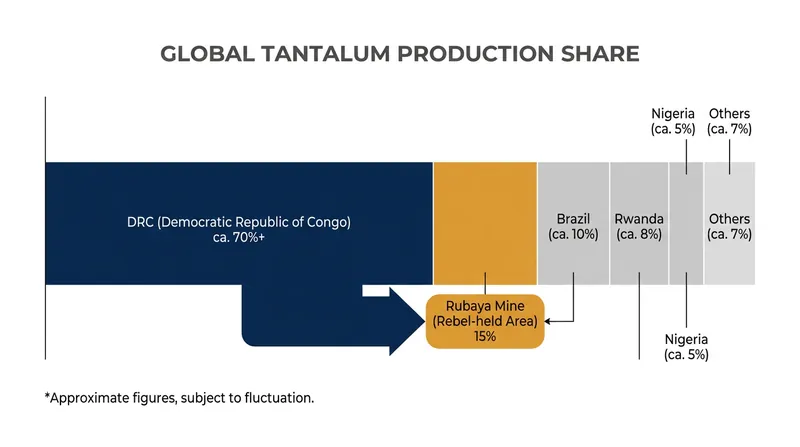 The captured Rubaya mine alone accounts for an estimated 15% of the world's tantalum supply.