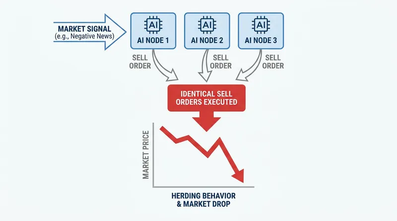 How synchronized AI decision-making can amplify market volatility during a stress event.