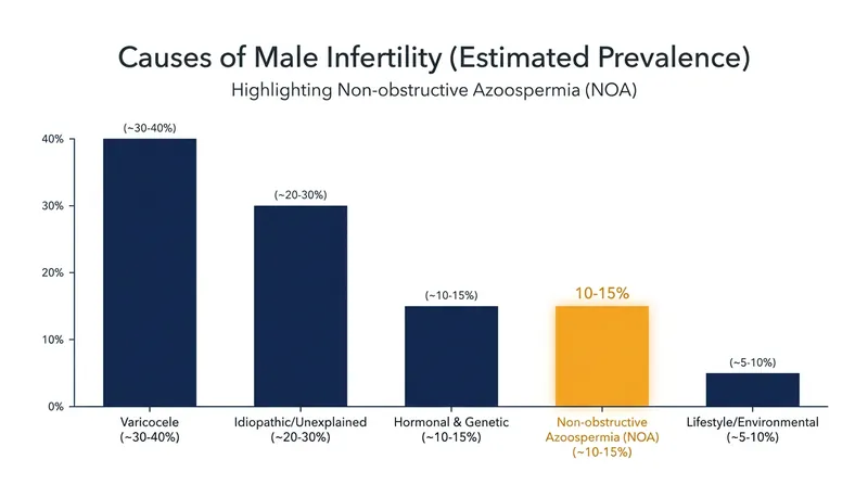 Non-obstructive azoospermia affects roughly 1 in 100 men globally, representing a complete absence of sperm production.
