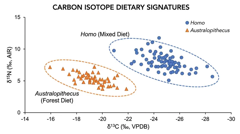 Isotopic analysis reveals the two species avoided competition by eating entirely different diets.