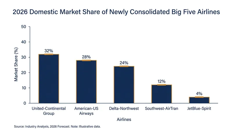 Market share projections for the newly consolidated aviation landscape.