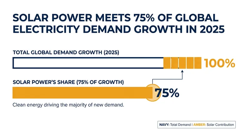 Solar PV was the single largest contributor to global energy supply growth in 2025.