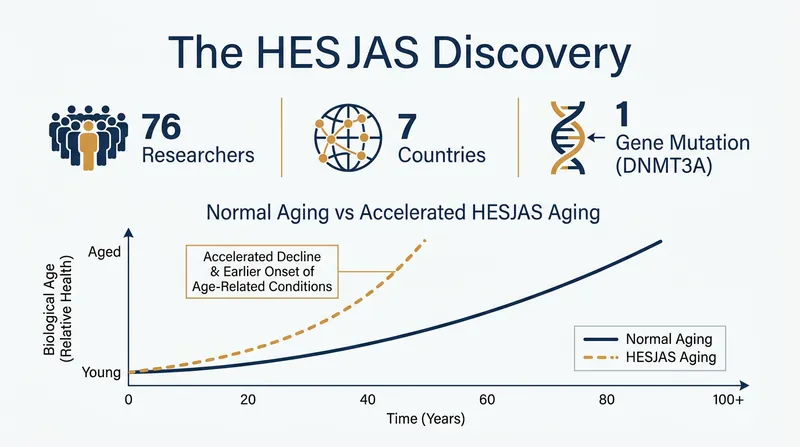 The international consortium mapped the accelerated aging of HESJAS patients to a single hyperactive gene.