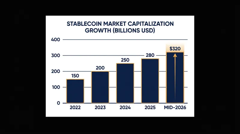 The global stablecoin market has swelled to $320 billion, prompting central banks to accelerate their own digital currency alternatives.