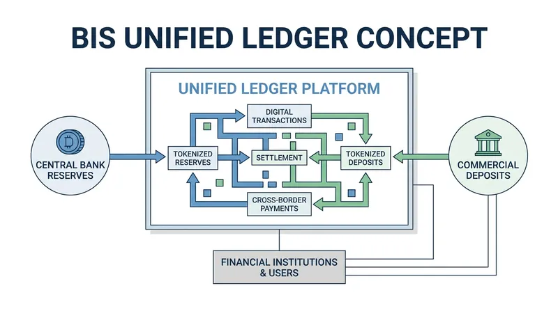 The 'unified ledger' model proposes integrating central bank money and commercial deposits onto a single programmable platform.