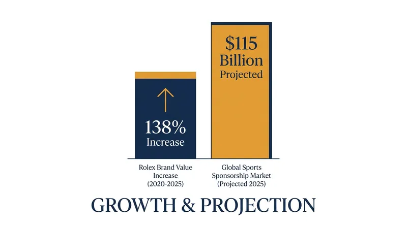 Brand value growth tied to long-term sports sponsorships.