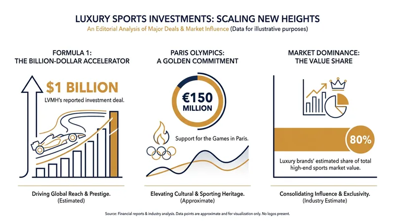 The financial scale of recent luxury sports sponsorships.