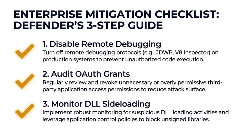 Key mitigation steps to defend against OAuth token extraction.