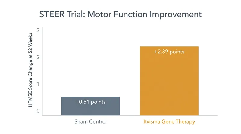 Patients receiving the gene therapy in the Phase 3 STEER trial demonstrated a clinically meaningful improvement in motor function over 52 weeks.