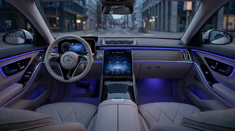 The Superscreen replaces the outgoing model's portrait-style display, moving climate controls into the digital interface.