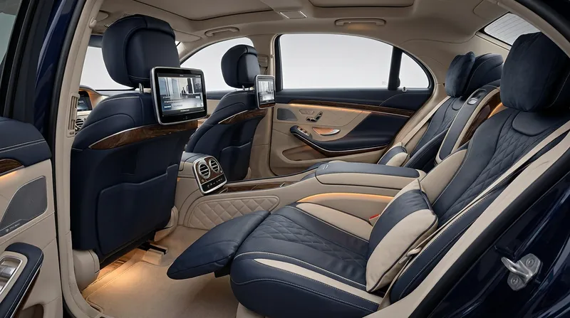 Rear-seat passengers benefit from larger 13.1-inch entertainment displays equipped with high-definition cameras.