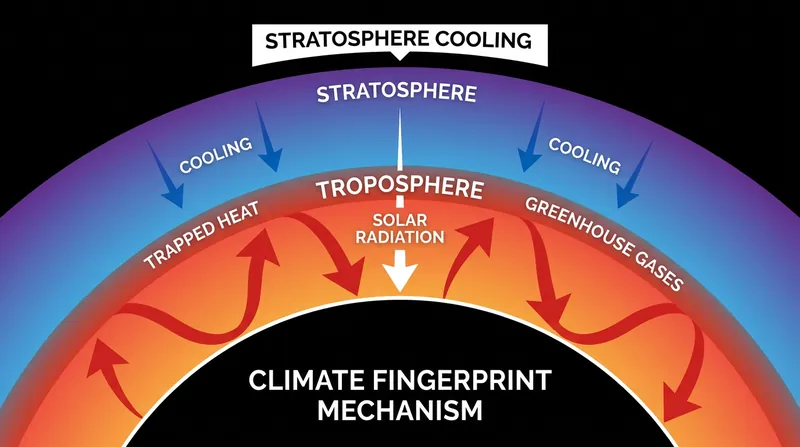 The simultaneous warming of the lower atmosphere and cooling of the upper atmosphere is a dynamic unique to greenhouse gas accumulation.