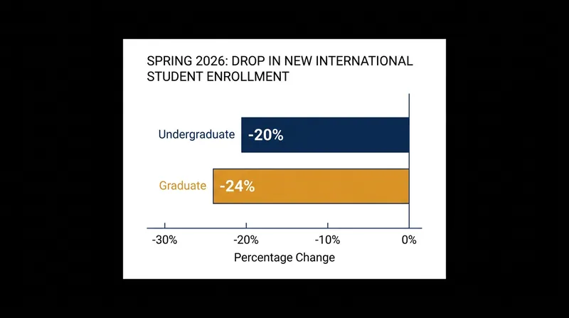 Spring 2026 data reveals a steep decline in new international student arrivals across U.S. institutions.