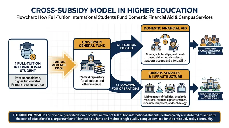 How the cross-subsidy model works: Full-paying international students have historically subsidized the cost of domestic education.