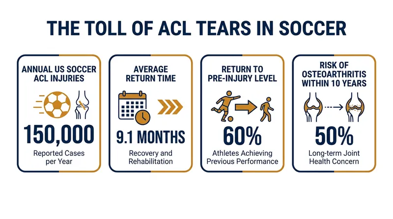 The physical and statistical toll of ACL injuries on soccer players.