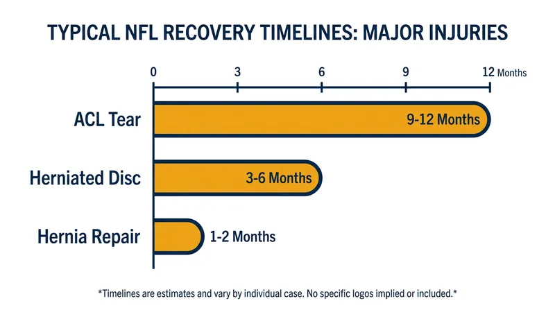 Average recovery windows for common NFL offseason procedures.