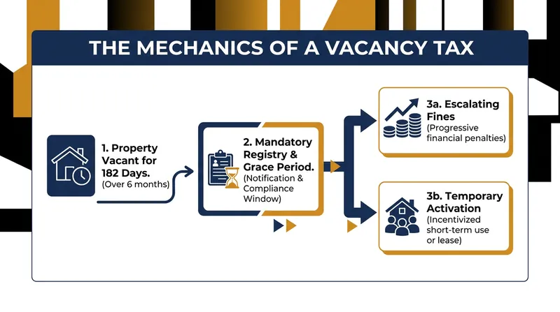 How municipal vacancy registries track and penalize empty commercial spaces.