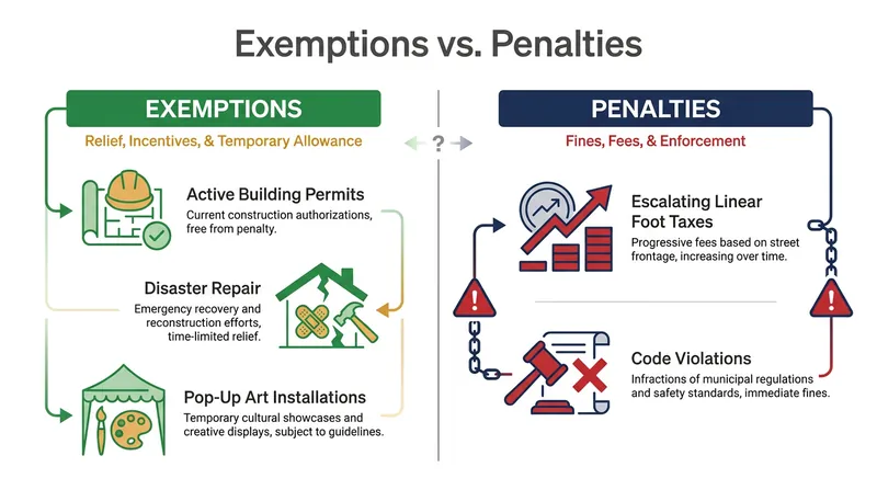 Most ordinances offer carve-outs for landlords actively renovating or allowing temporary community use.