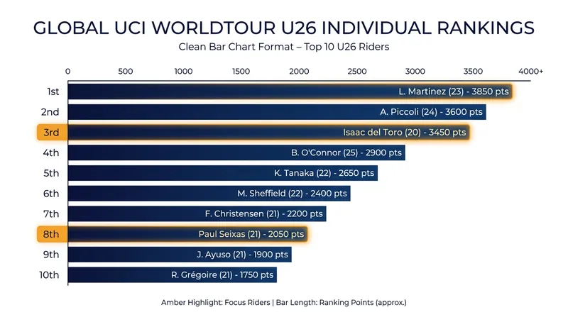 The top contenders for the White Jersey are already ranked among the top 10 riders in the world.
