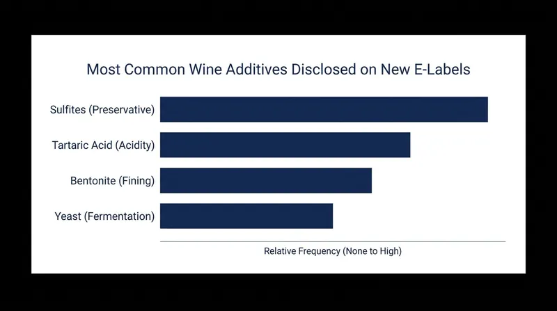 Common additives now required to be disclosed include acidity regulators and fining agents used for clarification.