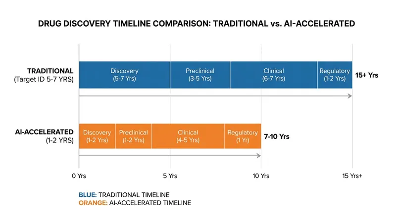 AI platforms are drastically reducing the time required for the initial phases of drug discovery.