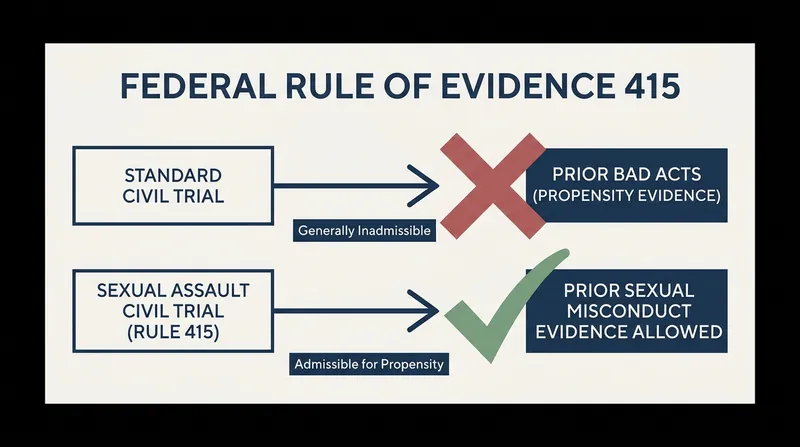 Federal Rule of Evidence 415 provides a rare exception allowing juries to hear about prior sexual misconduct in civil abuse trials.