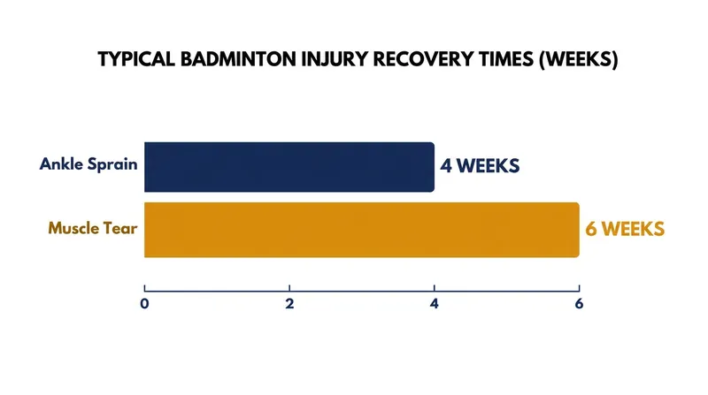 Comparing standard recovery timelines for elite badminton injuries.