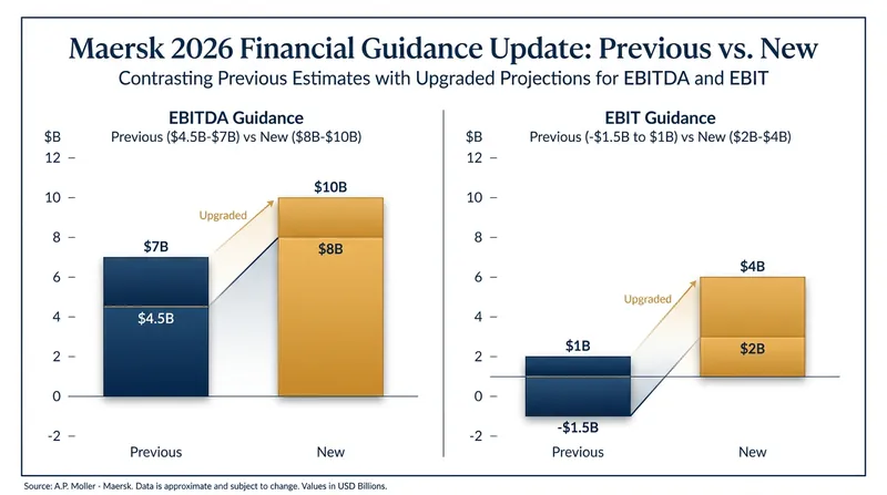 Maersk's revised 2026 financial guidance marks a stark reversal from its cautious February outlook.