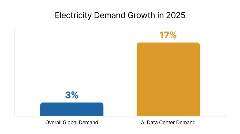 AI data centers are driving electricity demand at nearly six times the rate of the broader global economy.