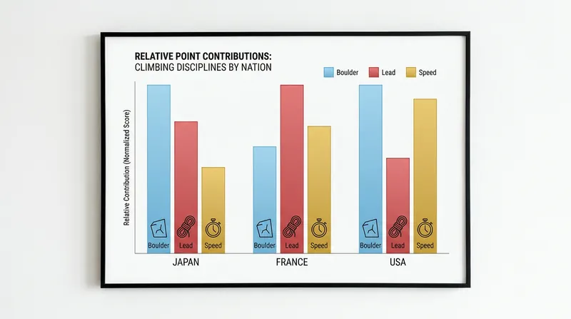 While Japan dominates in Boulder, the USA and France hold a distinct advantage in the Speed discipline.