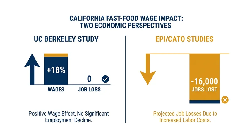 Depending on the dataset and baseline used, economists have arrived at wildly different conclusions regarding job losses.
