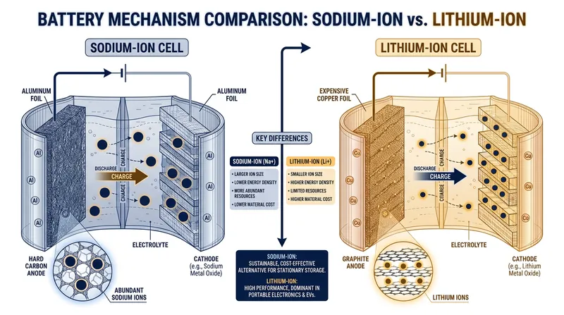 By utilizing larger sodium ions and replacing expensive copper with aluminum, the new chemistry bypasses critical mineral bottlenecks.