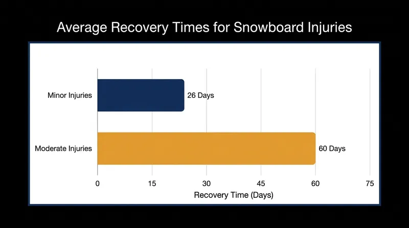 Average return-to-sport timelines for snowboarding injuries.