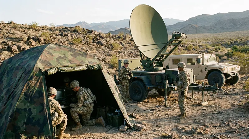 Mobile satellite uplink terminals are critical for maintaining communications in environments with heavy electronic jamming.