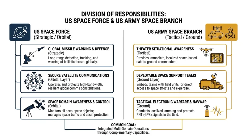 How the Army's tactical space mission differs from the Space Force's orbital mandate.