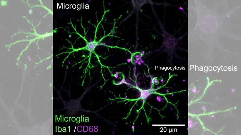 Microglia act as the brain's resident trash collectors, clearing away metabolic waste and dead cells.